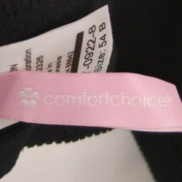 Comfort Choice Womens Cotton Wireless Bra Back Closure Plus Size 54B Black - Picture 7 of 7